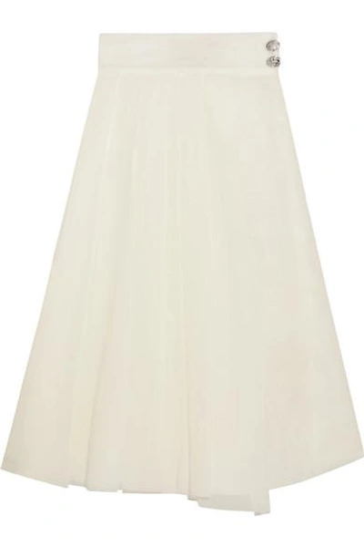 Shop A.w.a.k.e. Pleated Cotton-organza Wrap Midi Skirt