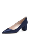 SJP BY SARAH JESSICA PARKER KATRINA SATIN POINTED-TOE PUMP, NAVY SATIN