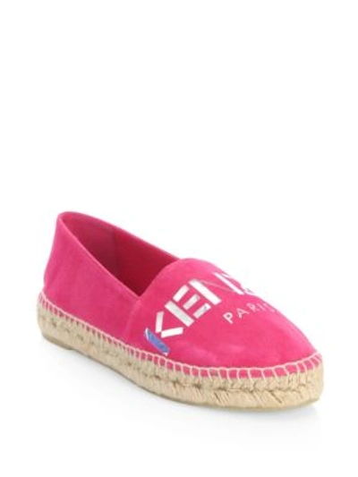 Shop Kenzo Karpi Logo Suede Espadrilles In Hot Pink