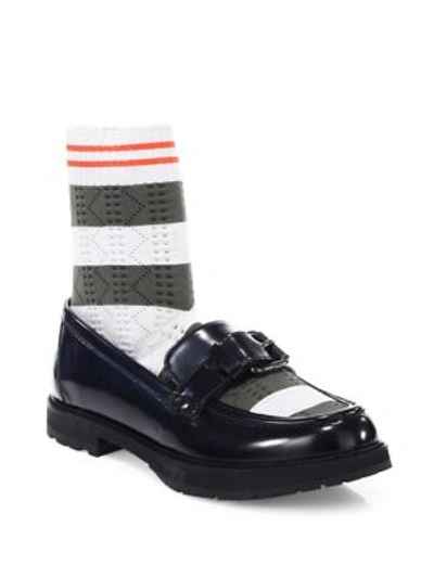 Shop Fendi Buckle Strap Oxfords In Black