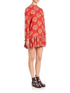 ALEXANDER MCQUEEN Silk Georgette Floral-Print Drop-Waist Dress