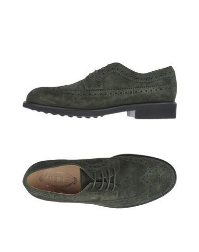 Tod's Lace-up Shoes In Military Green