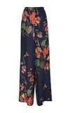 DIANE VON FURSTENBERG Wide Leg Floral Silk Pants