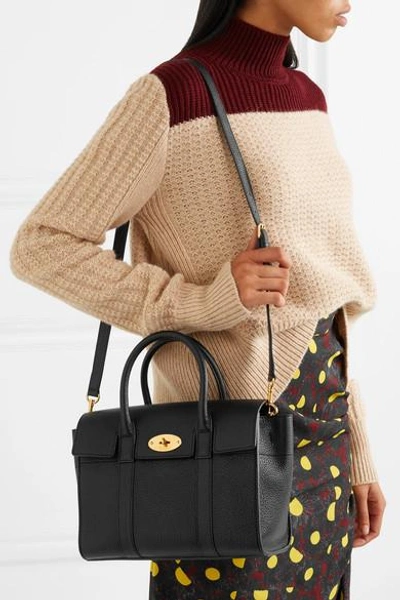 Shop Mulberry The Bayswater Small Textured-leather Tote