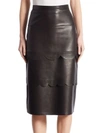 ALTUZARRA Hyacinthe Scalloped Leather Pencil Skirt