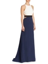 HALSTON HERITAGE Colorblock Cutout Gown