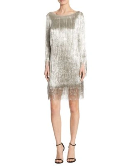 Shop Rachel Zoe Ballina Fringe Dress In Platinum