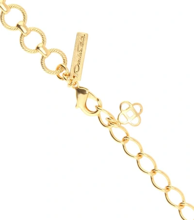 Shop Oscar De La Renta Crystal-embellished Tasseled Necklace In Gold