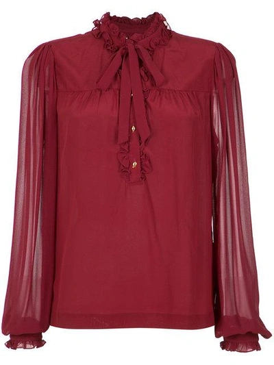 Shop Isolda Silk Blouse - Red