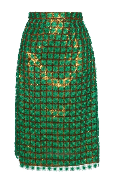 Shop Marco De Vincenzo 3d Embellished Pencil Skirt