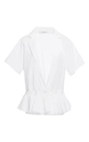 TOME Cotton Voile Ruffled Drawstring Shirt