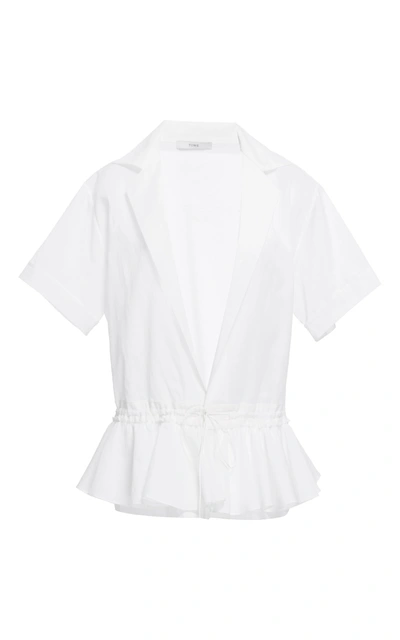 Tome Cotton Voile Ruffled Drawstring Shirt
