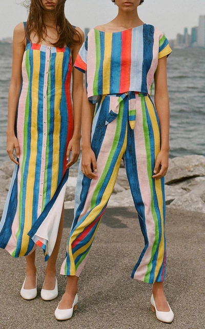 Shop Mara Hoffman Rainbow Stripe High Waist Pants