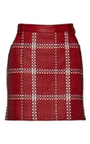 MAGDA BUTRYM High Rise Woven Leather Mini Skirt