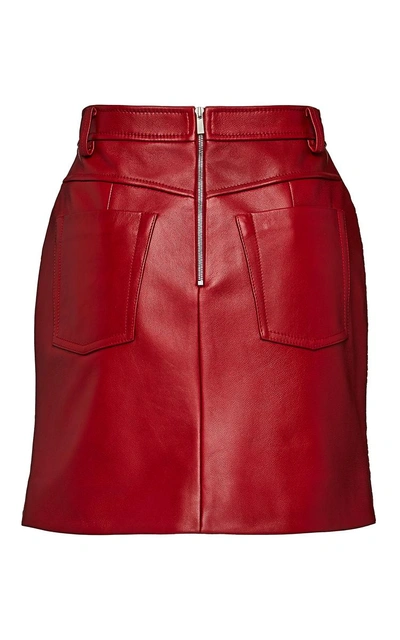 Shop Magda Butrym High Rise Woven Leather Mini Skirt