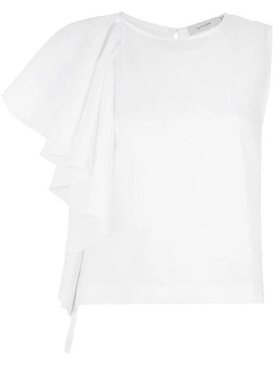 Shop Isolda Ruffled Top In White