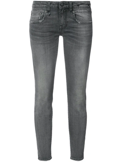 R13 High Rise Skinny Jeans In Grey