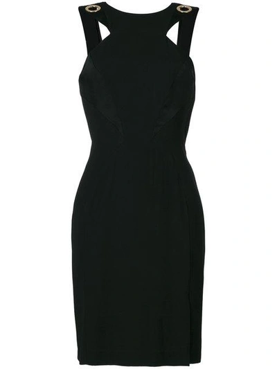 Shop Versace Collection Eyelet Strap Dress - Black