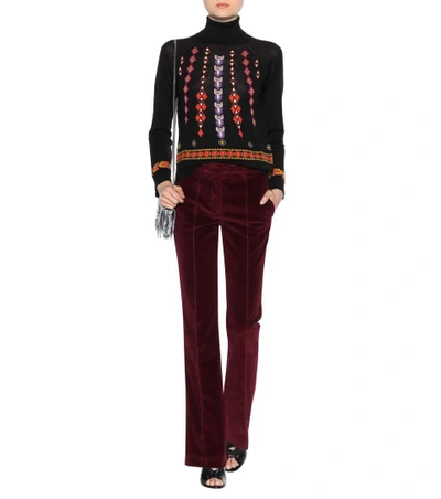 Shop Etro Wool And Silk-blend Sweater In Llack
