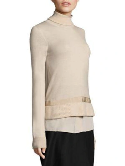 Shop Moncler Maglione Pullover In Tan