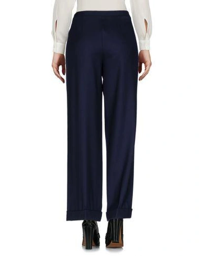 Shop Tory Burch Casual Pants In Dark Blue