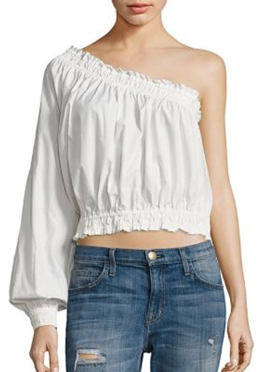 Shop Free People Anabelle Cotton One-shoulder Top In Ivory