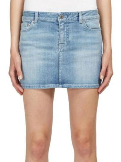 Shop Givenchy Star Print Denim Skirt In Blue