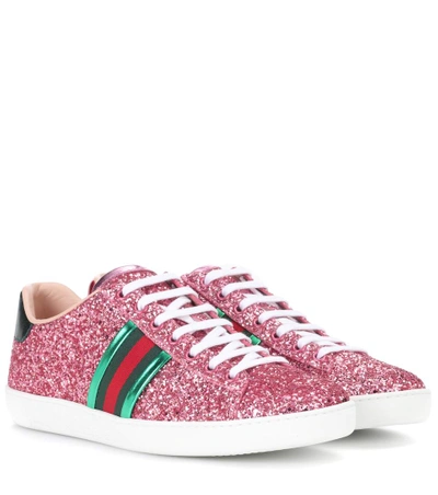 Shop Gucci Ace Glitter Sneakers In Glos.p