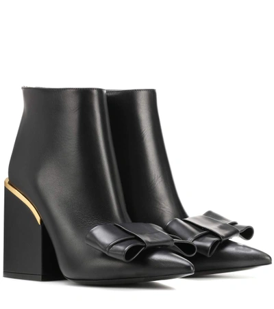 Marni Leather Ankle Boots In Black