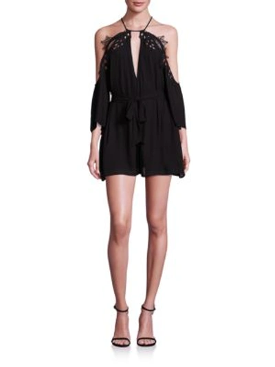 Alice Mccall Fame Cold-shoulder Romper In Black