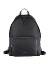 BURBERRY Solid Leather Trim Backpack