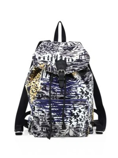 Burberry Coastal Printed Leather Backpack In Amber Yellow