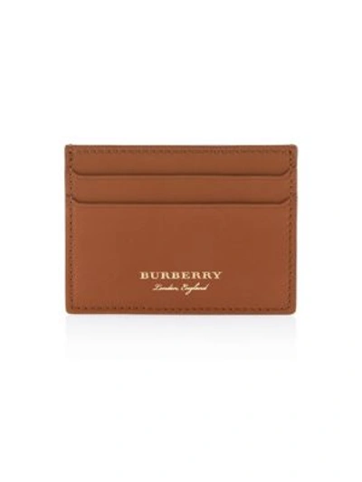 Burberry Sandon Leather Card Case In Tan
