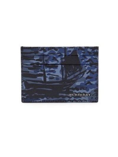 Burberry Coastal Printed Leather Card Case In Bright Navy