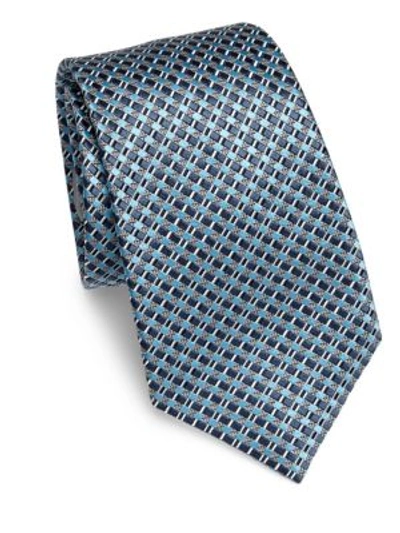 Ermenegildo Zegna Wave Jacquard Silk Tie, Blue