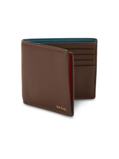 Paul Smith Leather Wallet In Chocolate