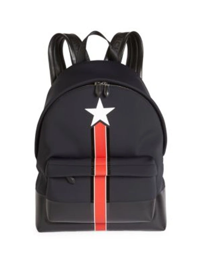 Givenchy Star And Stripe Neoprene Backpack In Black Red