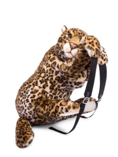 Dolce & Gabbana Leopard Shaped Plush Backpack In Black