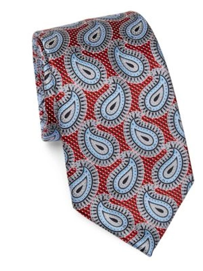 Shop Ermenegildo Zegna Paisley Silk Tie In Red