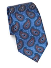Ermenegildo Zegna Medium Paisley Print Silk Tie In Blue