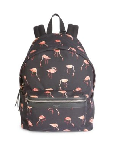Saint Laurent Zip-around Backpack In Black Multicolor