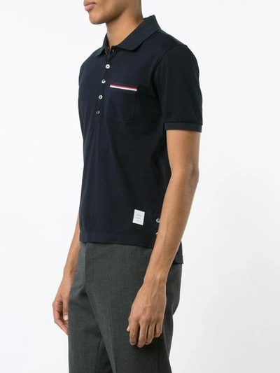 Shop Thom Browne Chest Pocket Shortsleeved Shirt In Blue