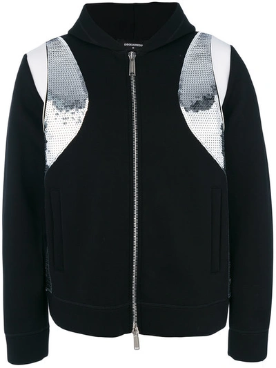 Dsquared2 Regular-fit Techno Zip Hoodie In Black