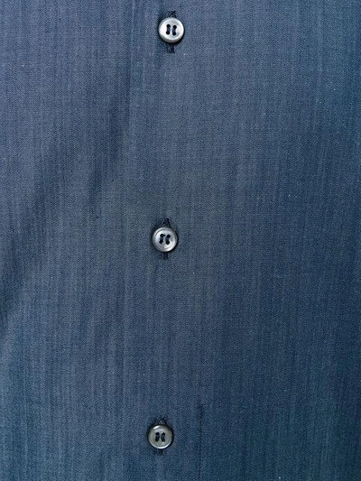 Shop Brioni Checked Detail Shirt - Blue