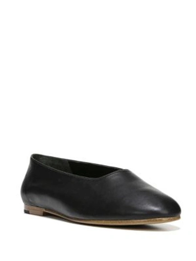 Vince Maxwell Leather Ballet Flats In Black