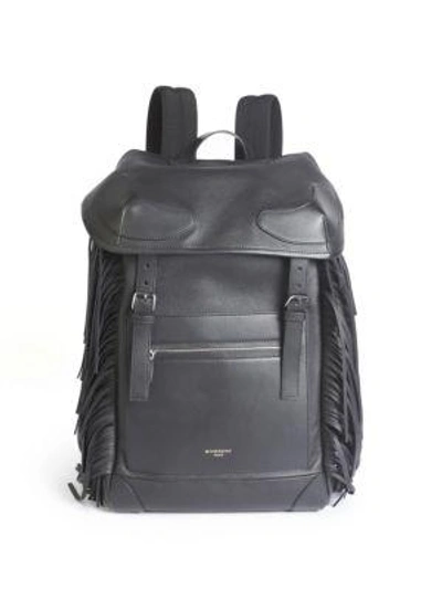 Shop Givenchy Fringed Leather Backpack In Black