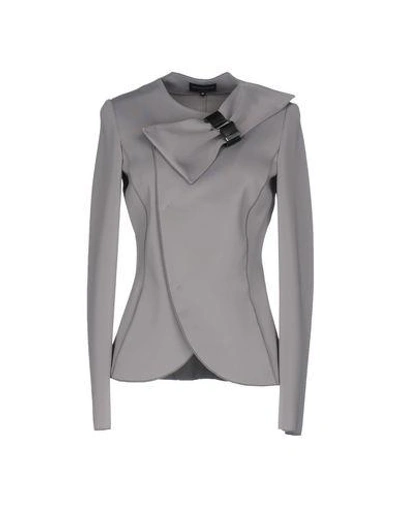 Shop Emporio Armani Blazer In Light Grey