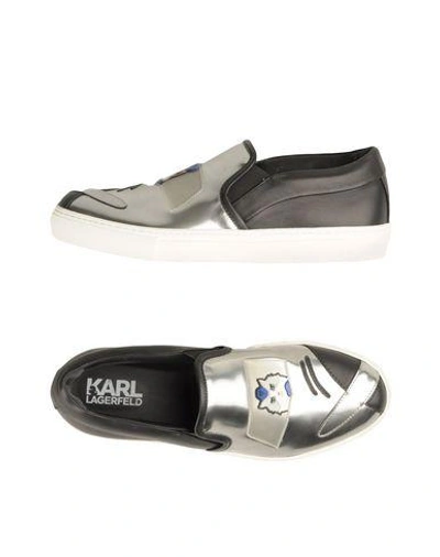 Shop Karl Lagerfeld Sneakers In Silver