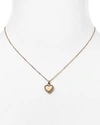 Michael Kors Heart Pendant Necklace, 16 In Rose Gold
