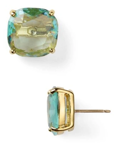 Kate Spade Mini Small Square Semiprecious Stone Stud Earrings In Aqua/gold